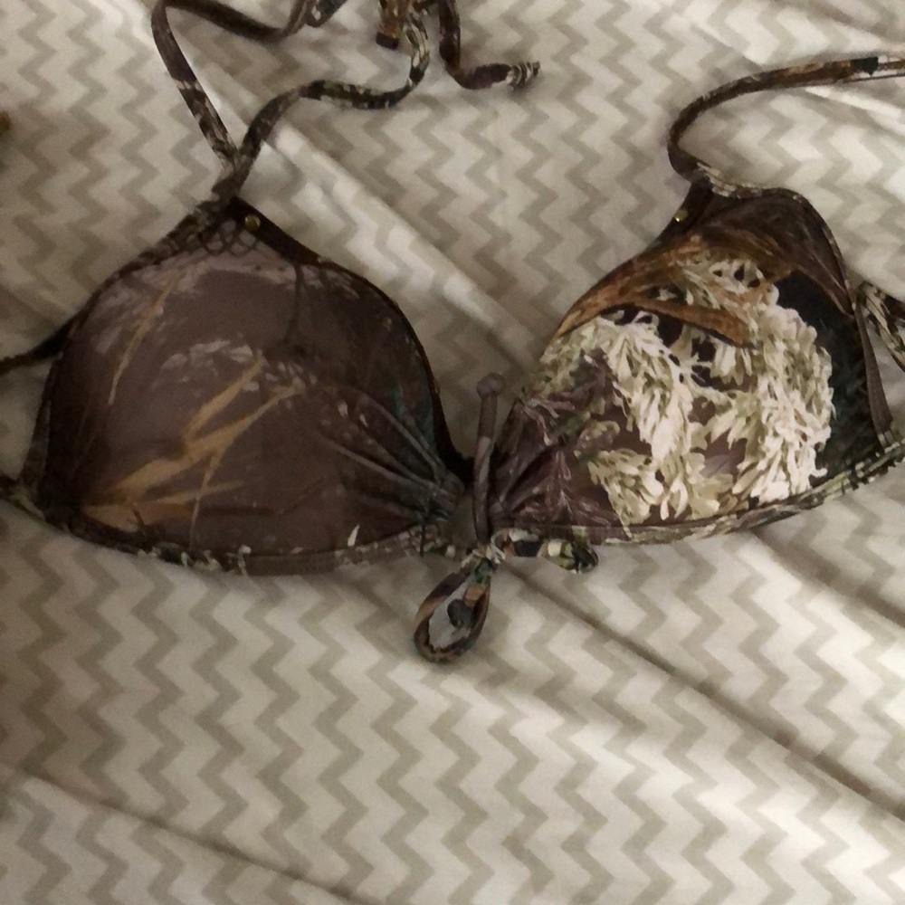 Tree camo bikini top